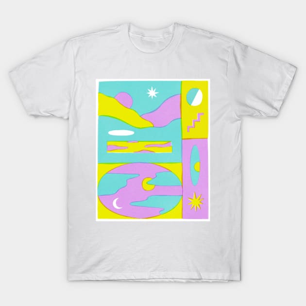 Fluorescent Skies in Cool Tones T-Shirt by Emily Lynn Perelman